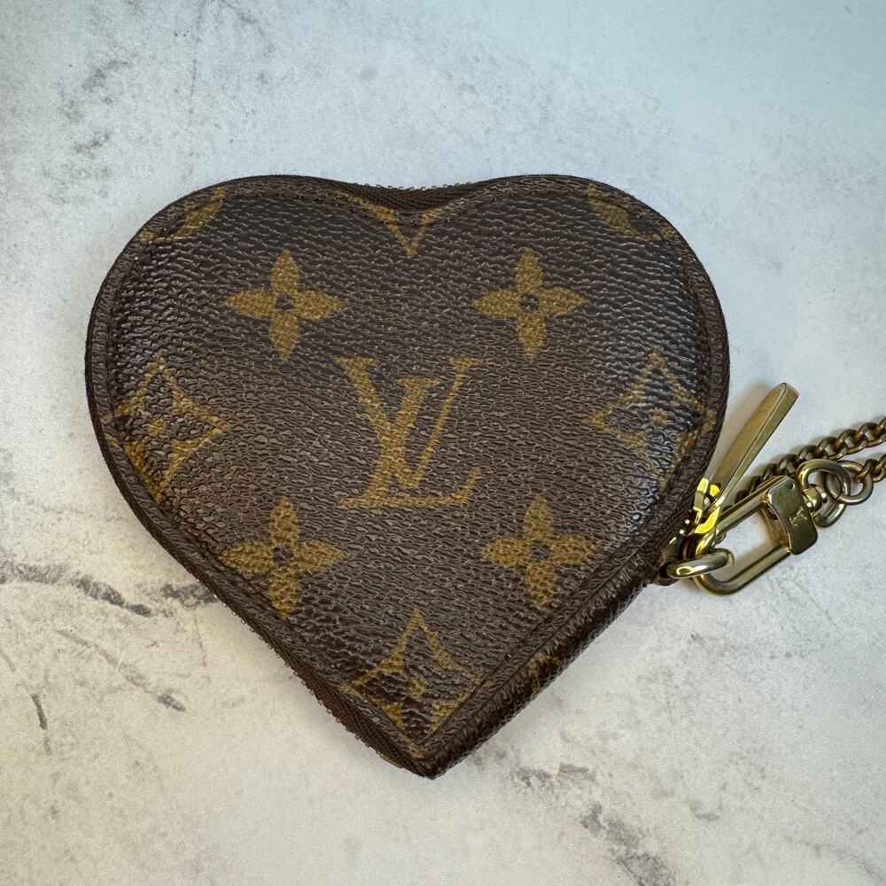 Louis Vuitton Heart Coin Purse Monogram Leopard Coeur Bag Charm Rare Vintage LV - Picture 8 of 11